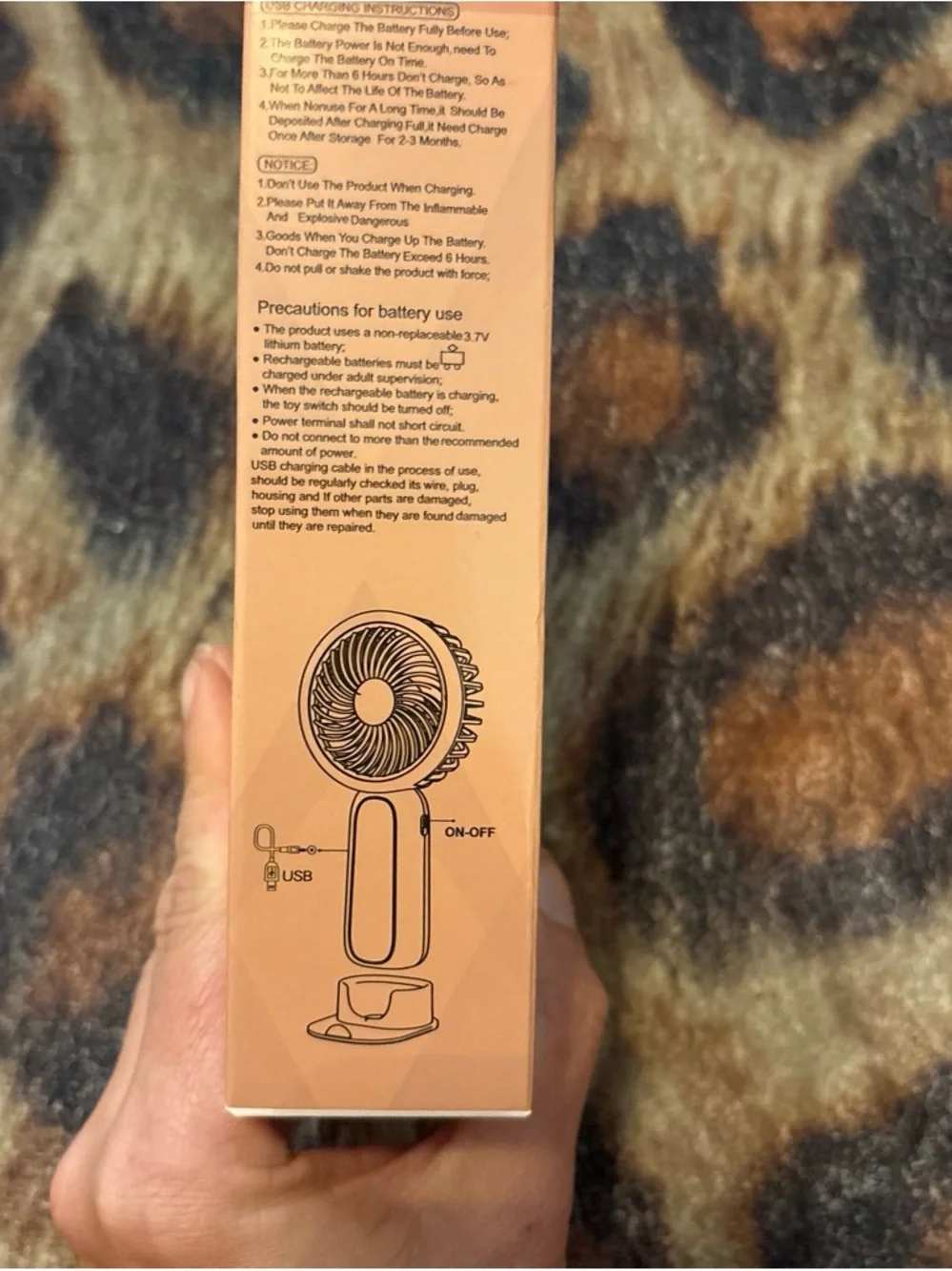Mini Fan Portable Handheld Fan - tan. Great for skincare routine